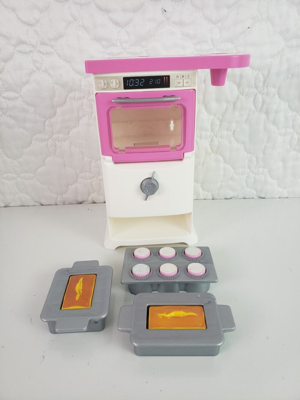 2016 Barbie Doll House Baking Oven Rising Cake Puffing Muffins Cooking Pops Up